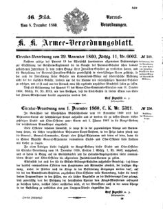 Verordnungsblatt für das Kaiserlich-Königliche Heer 18601208 Seite: 1