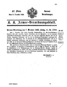 Verordnungsblatt für das Kaiserlich-Königliche Heer 18601211 Seite: 1