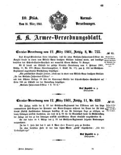 Verordnungsblatt für das Kaiserlich-Königliche Heer 18610316 Seite: 1