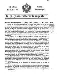 Verordnungsblatt für das Kaiserlich-Königliche Heer