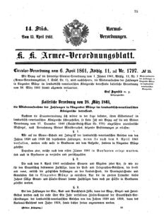 Verordnungsblatt für das Kaiserlich-Königliche Heer 18610413 Seite: 1