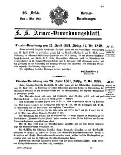 Verordnungsblatt für das Kaiserlich-Königliche Heer 18610504 Seite: 1