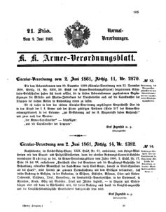 Verordnungsblatt für das Kaiserlich-Königliche Heer 18610609 Seite: 1