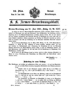 Verordnungsblatt für das Kaiserlich-Königliche Heer 18610629 Seite: 1