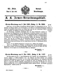 Verordnungsblatt für das Kaiserlich-Königliche Heer 18610713 Seite: 1