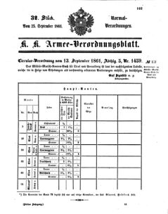 Verordnungsblatt für das Kaiserlich-Königliche Heer 18610925 Seite: 1