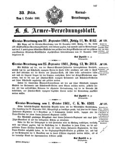 Verordnungsblatt für das Kaiserlich-Königliche Heer 18611001 Seite: 1