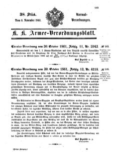 Verordnungsblatt für das Kaiserlich-Königliche Heer 18611106 Seite: 1