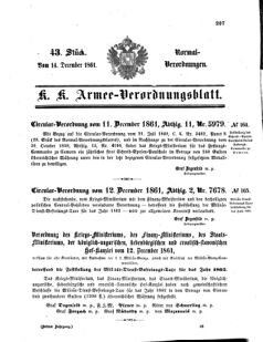 Verordnungsblatt für das Kaiserlich-Königliche Heer 18611214 Seite: 1