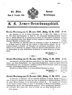 Verordnungsblatt für das Kaiserlich-Königliche Heer 18611221 Seite: 1