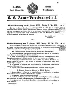 Verordnungsblatt für das Kaiserlich-Königliche Heer 18620208 Seite: 1