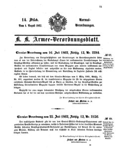 Verordnungsblatt für das Kaiserlich-Königliche Heer