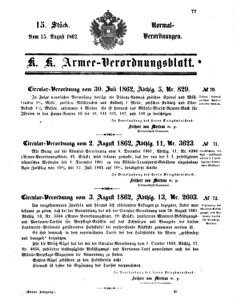 Verordnungsblatt für das Kaiserlich-Königliche Heer 18620815 Seite: 1