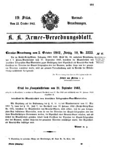 Verordnungsblatt für das Kaiserlich-Königliche Heer 18621023 Seite: 1