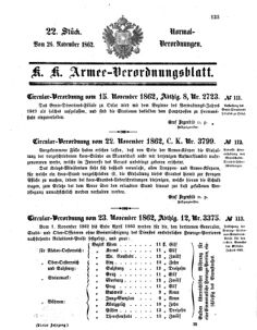 Verordnungsblatt für das Kaiserlich-Königliche Heer 18621126 Seite: 1