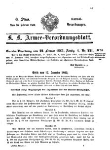 Verordnungsblatt für das Kaiserlich-Königliche Heer 18630226 Seite: 1