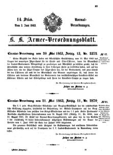 Verordnungsblatt für das Kaiserlich-Königliche Heer