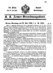 Verordnungsblatt für das Kaiserlich-Königliche Heer