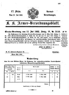 Verordnungsblatt für das Kaiserlich-Königliche Heer