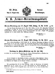 Verordnungsblatt für das Kaiserlich-Königliche Heer 18630827 Seite: 1