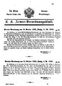 Verordnungsblatt für das Kaiserlich-Königliche Heer 18631029 Seite: 1