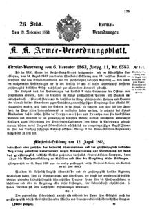 Verordnungsblatt für das Kaiserlich-Königliche Heer 18631119 Seite: 1