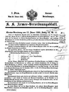 Verordnungsblatt für das Kaiserlich-Königliche Heer 18640126 Seite: 1