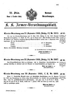 Verordnungsblatt für das Kaiserlich-Königliche Heer 18641001 Seite: 1