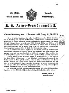 Verordnungsblatt für das Kaiserlich-Königliche Heer 18641218 Seite: 1