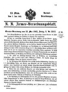 Verordnungsblatt für das Kaiserlich-Königliche Heer