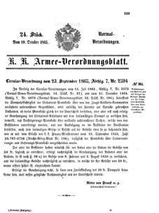 Verordnungsblatt für das Kaiserlich-Königliche Heer 18651010 Seite: 1