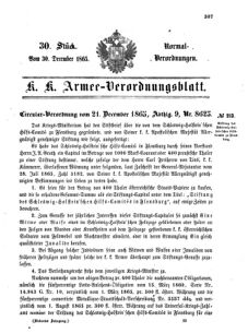 Verordnungsblatt für das Kaiserlich-Königliche Heer 18651230 Seite: 1