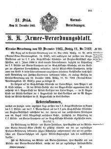 Verordnungsblatt für das Kaiserlich-Königliche Heer 18651231 Seite: 1