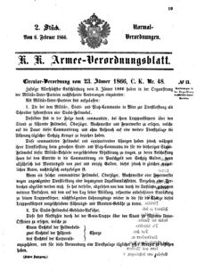 Verordnungsblatt für das Kaiserlich-Königliche Heer 18660206 Seite: 1