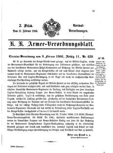 Verordnungsblatt für das Kaiserlich-Königliche Heer 18660217 Seite: 1