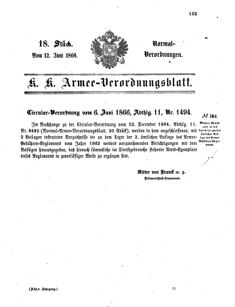 Verordnungsblatt für das Kaiserlich-Königliche Heer 18660612 Seite: 1