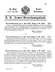 Verordnungsblatt für das Kaiserlich-Königliche Heer 18660711 Seite: 1