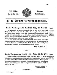 Verordnungsblatt für das Kaiserlich-Königliche Heer 18660725 Seite: 1