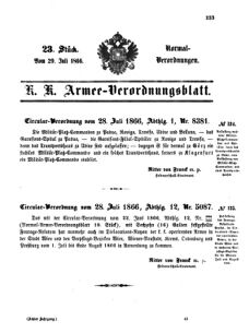 Verordnungsblatt für das Kaiserlich-Königliche Heer 18660729 Seite: 1