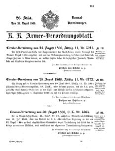 Verordnungsblatt für das Kaiserlich-Königliche Heer 18660831 Seite: 1