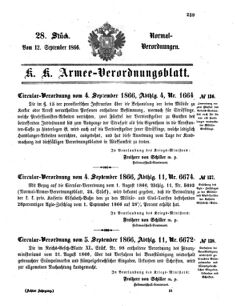 Verordnungsblatt für das Kaiserlich-Königliche Heer 18660912 Seite: 1