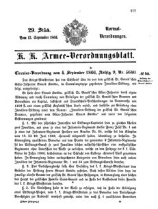 Verordnungsblatt für das Kaiserlich-Königliche Heer 18660915 Seite: 1