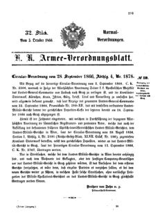 Verordnungsblatt für das Kaiserlich-Königliche Heer 18661005 Seite: 1