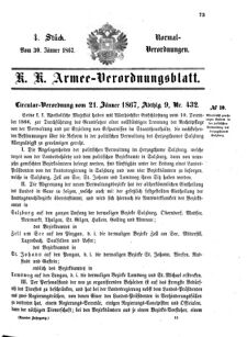 Verordnungsblatt für das Kaiserlich-Königliche Heer 18670130 Seite: 1