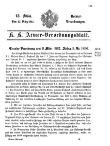 Verordnungsblatt für das Kaiserlich-Königliche Heer 18670323 Seite: 1