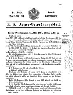 Verordnungsblatt für das Kaiserlich-Königliche Heer 18670328 Seite: 1