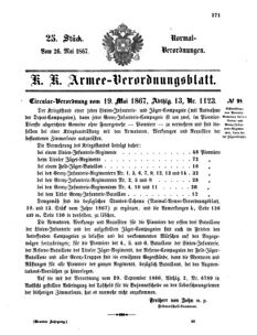 Verordnungsblatt für das Kaiserlich-Königliche Heer 18670526 Seite: 1