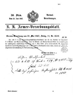 Verordnungsblatt für das Kaiserlich-Königliche Heer 18670624 Seite: 1