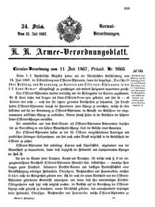 Verordnungsblatt für das Kaiserlich-Königliche Heer 18670712 Seite: 1