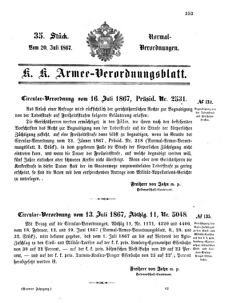 Verordnungsblatt für das Kaiserlich-Königliche Heer 18670720 Seite: 1